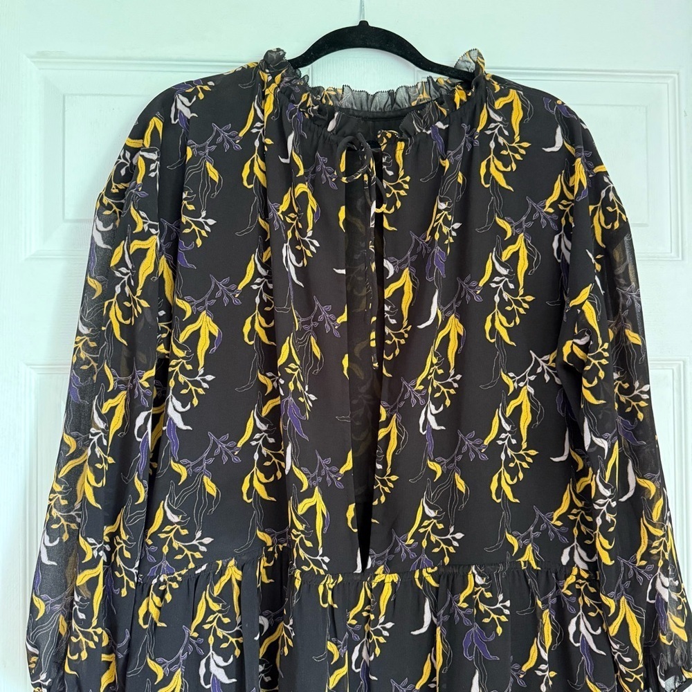 Aritzia Wilfred black floral oversized Leman dress - size 2 (Medium) - Picture 8 of 8